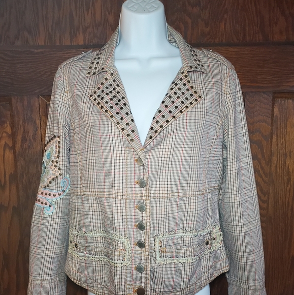 Biya 2.10.10.5 Johnny Was Stud Embroidered Jacket - Picture 2 of 12